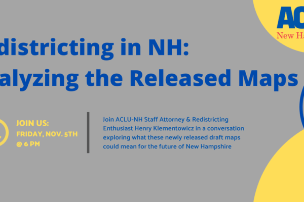 ACLU-NH advertisement for redistricting event