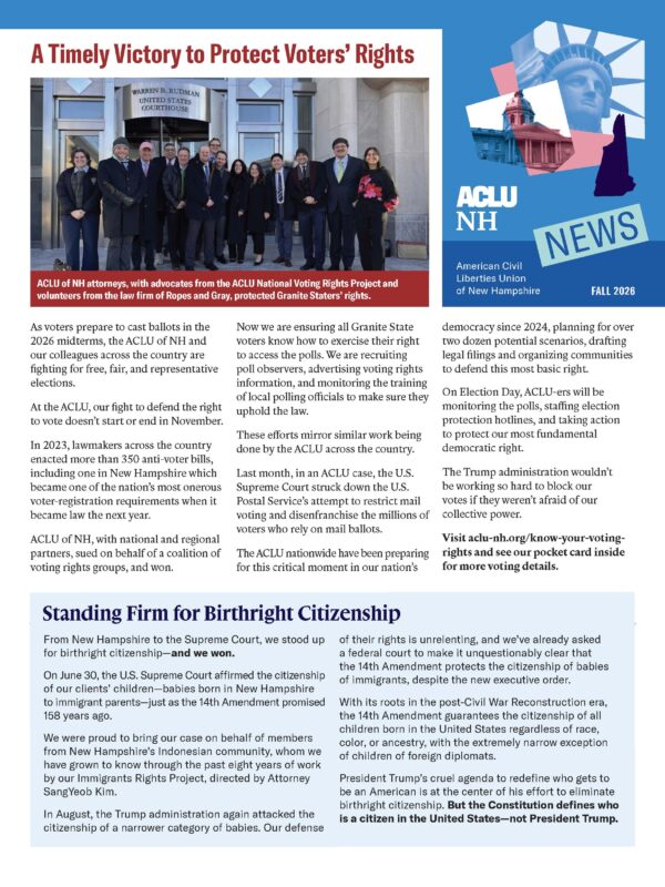 Fall 2026 newsletter